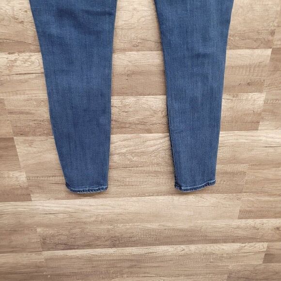Express Skinny Jeans Blue Medium Wash Womens Size 4‎ Distressed Denim Stretch - Picture 10 of 13